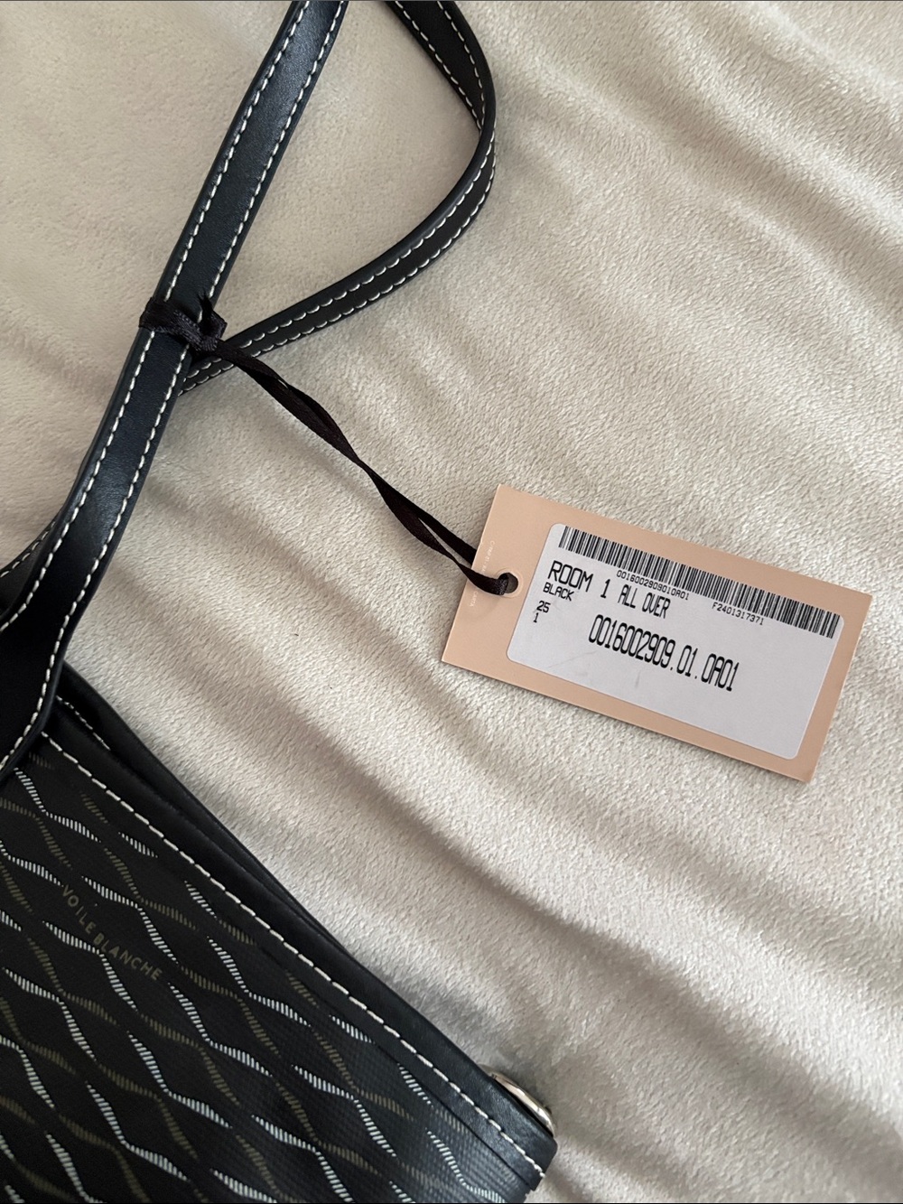 NWT VOILE BLANCHE ROOM 1 LARGE TOTE BAG in BLACK - Picture 11 of 16
